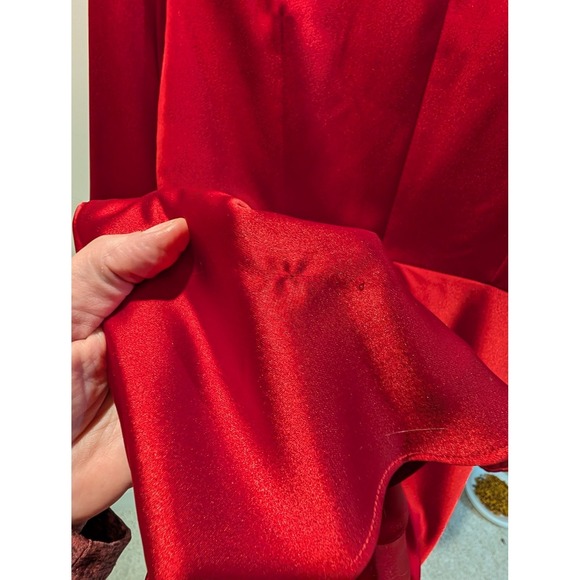 Gianna Bini Red Satin Ruched Tie Front Long  Mini Dress Size 12 Party Sexy READ - Picture 9 of 9
